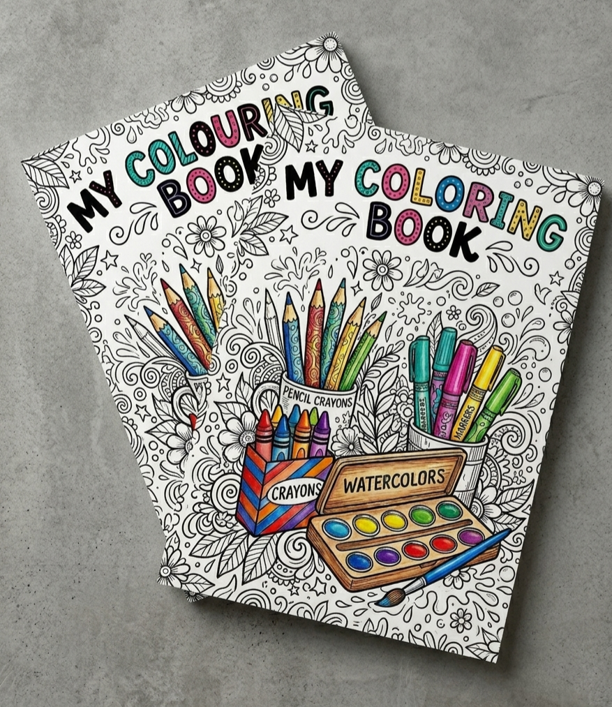 Professionally printed colouring books